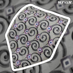 Jos A Bank Executive Silk Tie Silver Grey Purple Geometric Diamond Swirl 59.5"